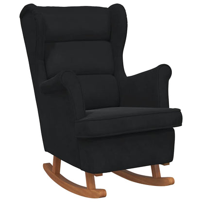 Sedia a dondolo con schienale alto in velluto nero | homemem39