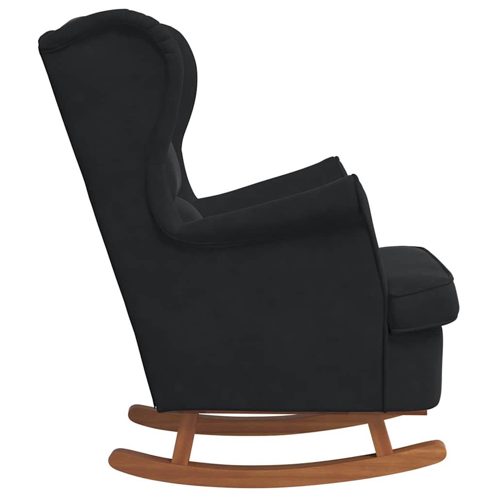 Sedia a dondolo con schienale alto in velluto nero | homemem39