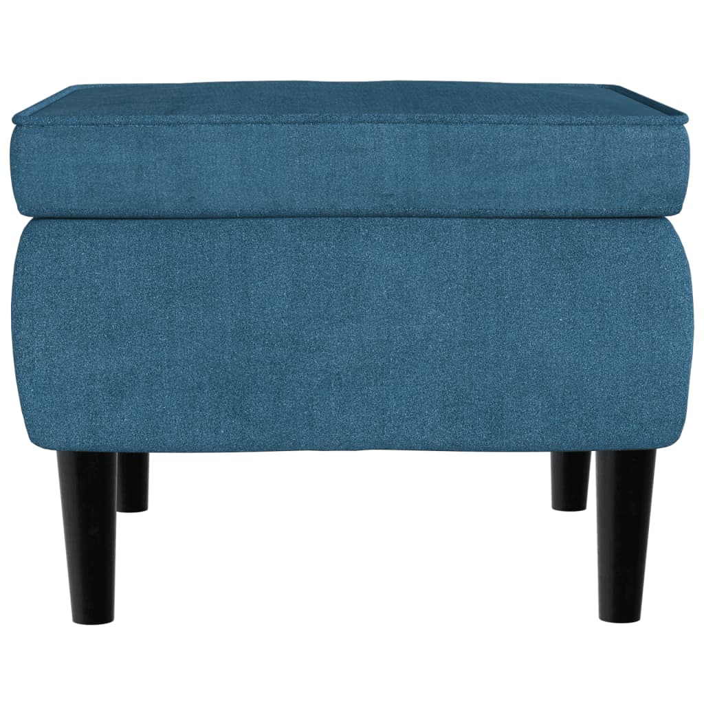 Poggiapiedi con Gambe in Legno Blu in Velluto - homemem39