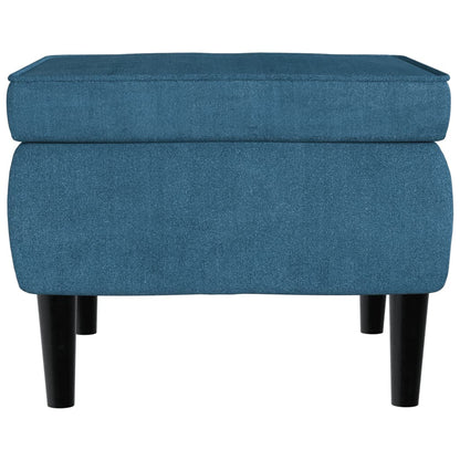 Poggiapiedi con Gambe in Legno Blu in Velluto - homemem39
