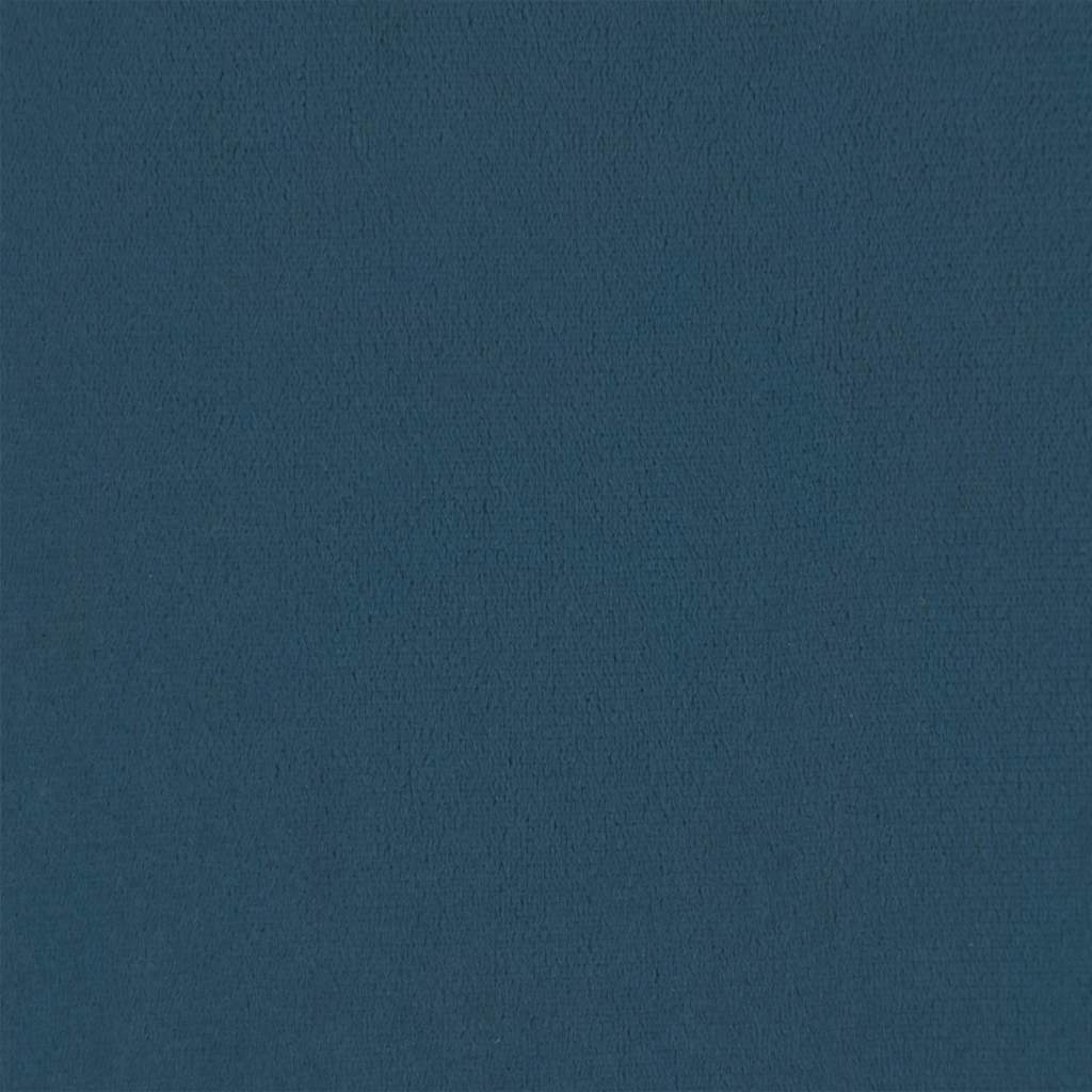 Poggiapiedi con Gambe in Legno Blu in Velluto