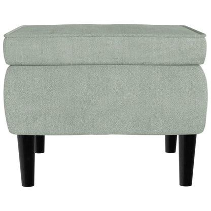 Poggiapiedi con Gambe in Legno Grigio Chiaro in Velluto - homemem39