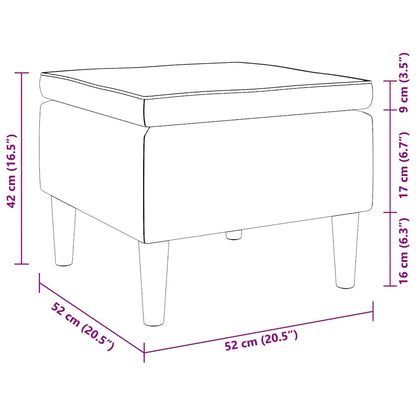 Sgabello con Gambe in Legno Grigio Chiaro Velluto