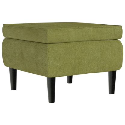 Poggiapiedi con Gambe in Legno Verde Chiaro in Velluto - homemem39