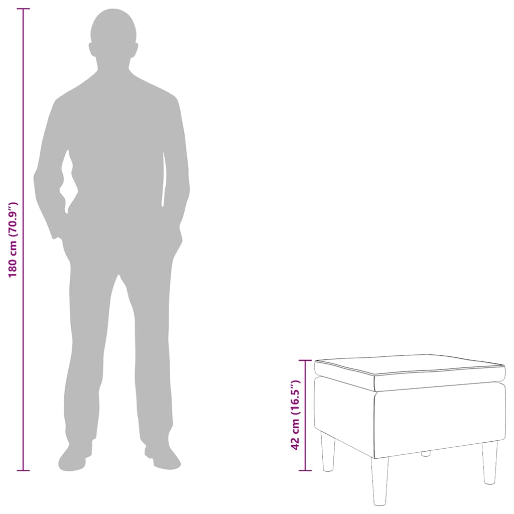 Poggiapiedi con Gambe in Legno Rosso Vino in Velluto