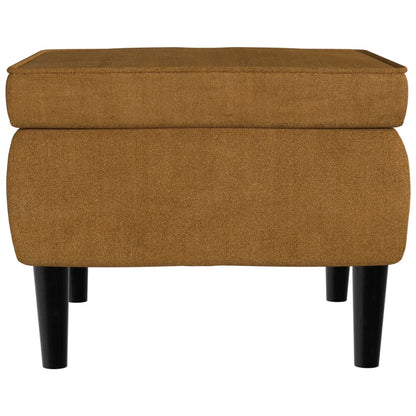 Poggiapiedi con Gambe in Legno Marrone in Velluto - homemem39
