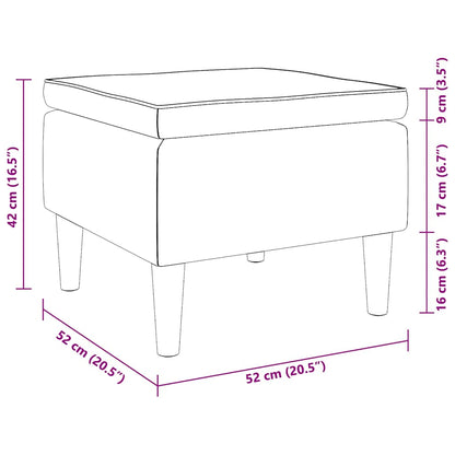 Poggiapiedi con Gambe in Legno Marrone in Velluto