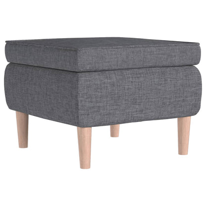 Poggiapiedi con Gambe in Legno Grigio Chiaro in Tessuto - homemem39
