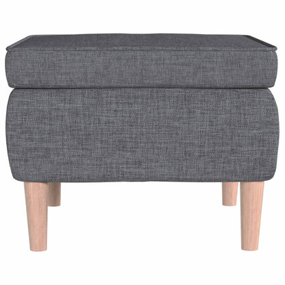 Poggiapiedi con Gambe in Legno Grigio Chiaro in Tessuto - homemem39