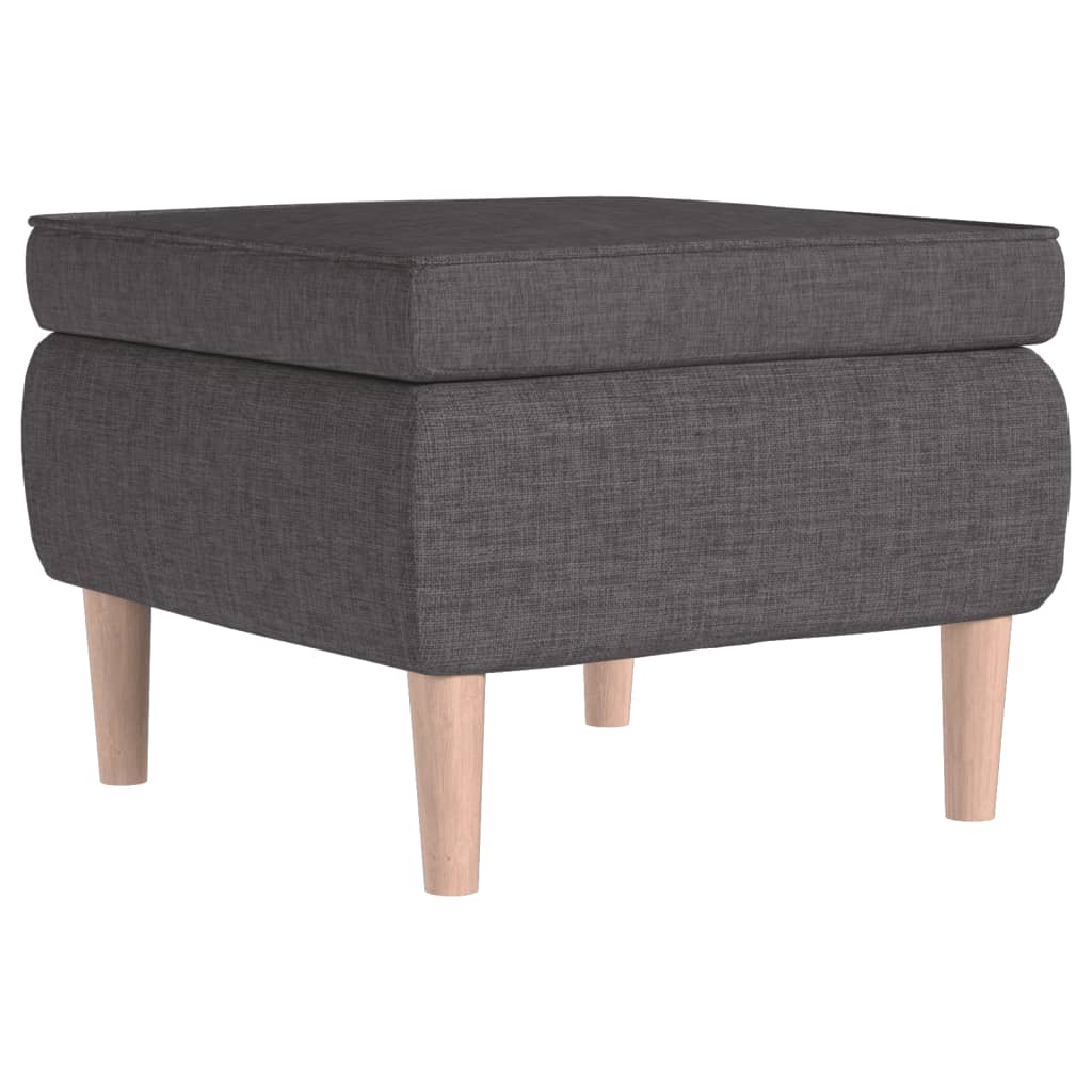 Poggiapiedi con Gambe in Legno Grigio Scuro in Tessuto - homemem39