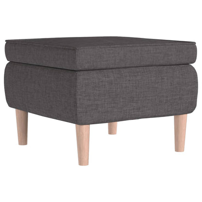 Poggiapiedi con Gambe in Legno Grigio Scuro in Tessuto - homemem39
