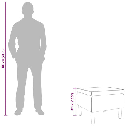 Poggiapiedi con Gambe in Legno Grigio Scuro in Tessuto