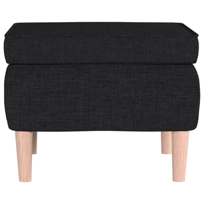 Poggiapiedi con Gambe in Legno Nero in Tessuto - homemem39