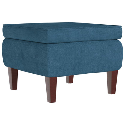 Poggiapiedi con Gambe in Legno Blu in Velluto - homemem39