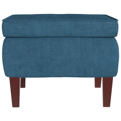 Poggiapiedi con Gambe in Legno Blu in Velluto - homemem39