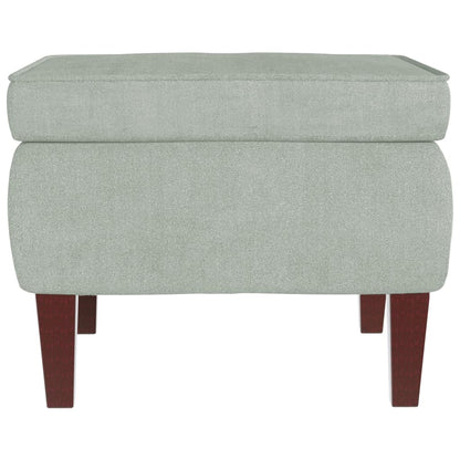 Poggiapiedi con Gambe in Legno Grigio Chiaro in Velluto - homemem39