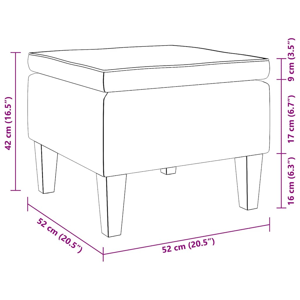 Poggiapiedi con Gambe in Legno Verde Scuro in Velluto