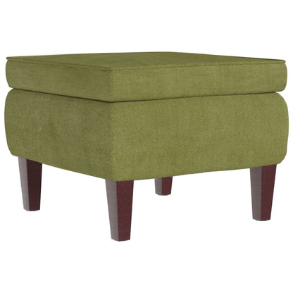 Poggiapiedi con Gambe in Legno Verde Chiaro in Velluto - homemem39