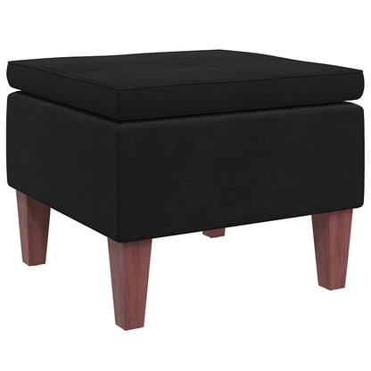 Footstool with Black Velvet Wooden Legs