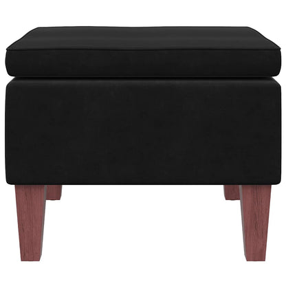 Footstool with Black Velvet Wooden Legs