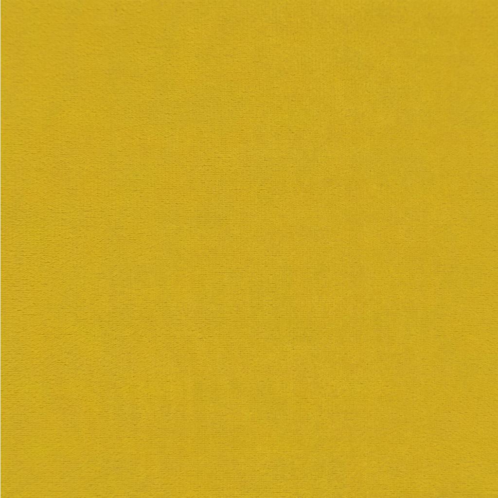 Poggiapiedi con Gambe in Legno Giallo in Velluto