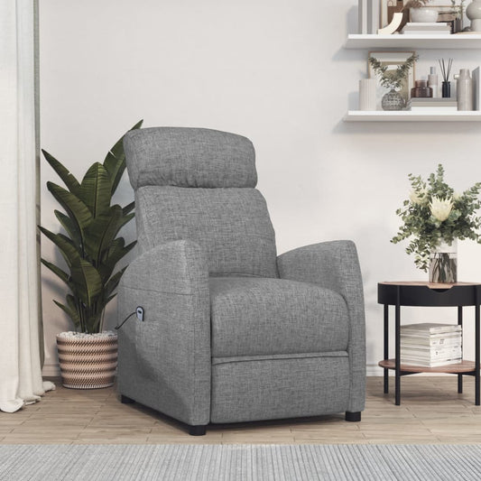 Poltrona Alzapersona Grigio Chiaro Tessuto - homemem39