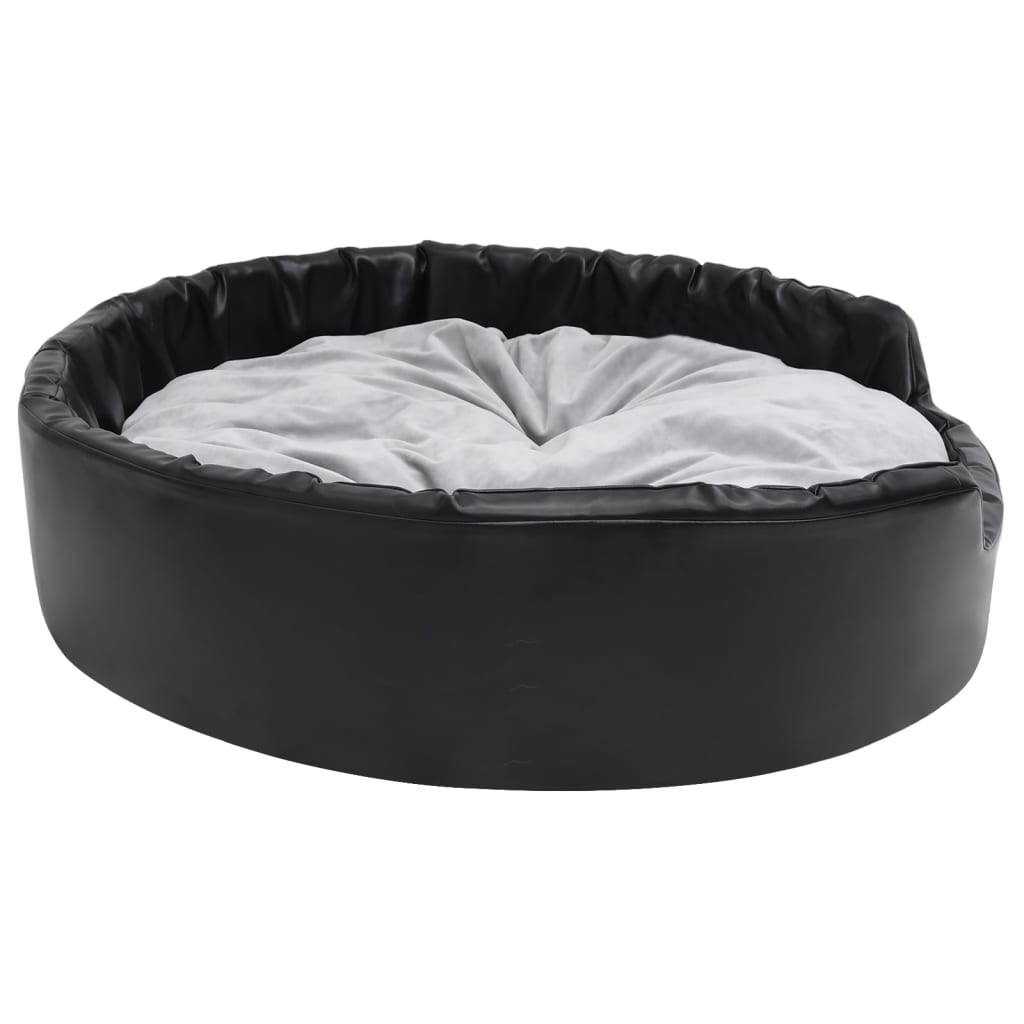 Lettino per Cani Nero e Grigio 99x89x21 cm Peluche e Similpelle - homemem39