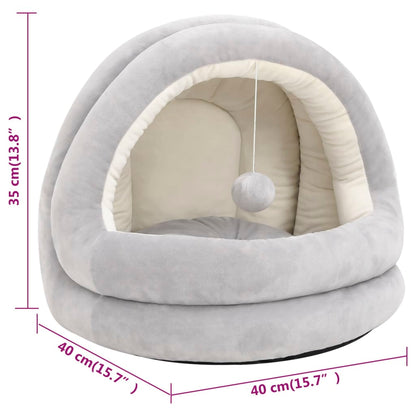 Letto per Gatti 40x40x35 cm Grigio e Crema | homemem39