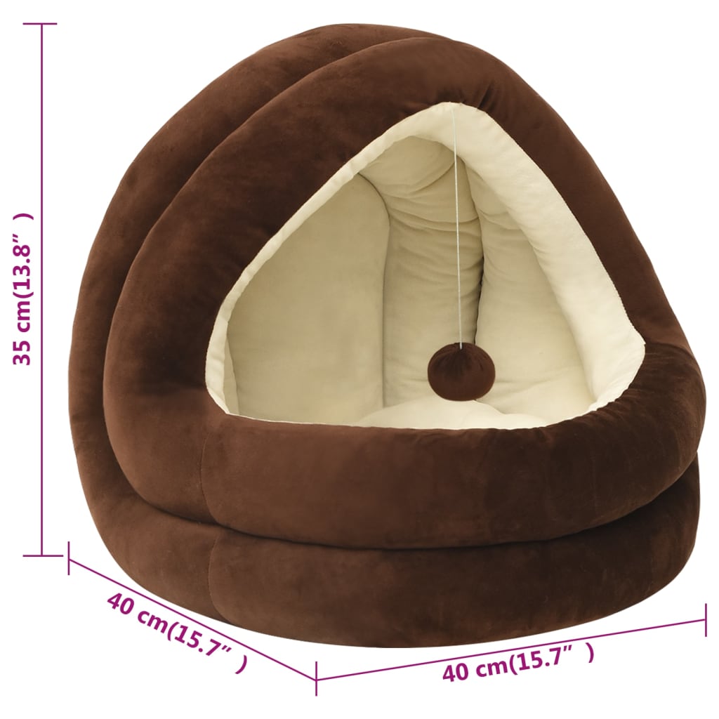 Letto per Gatti 40x40x35 cm Marrone e Crema | homemem39
