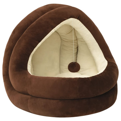 Letto per Gatti 50x50x45 cm Marrone e Crema | homemem39