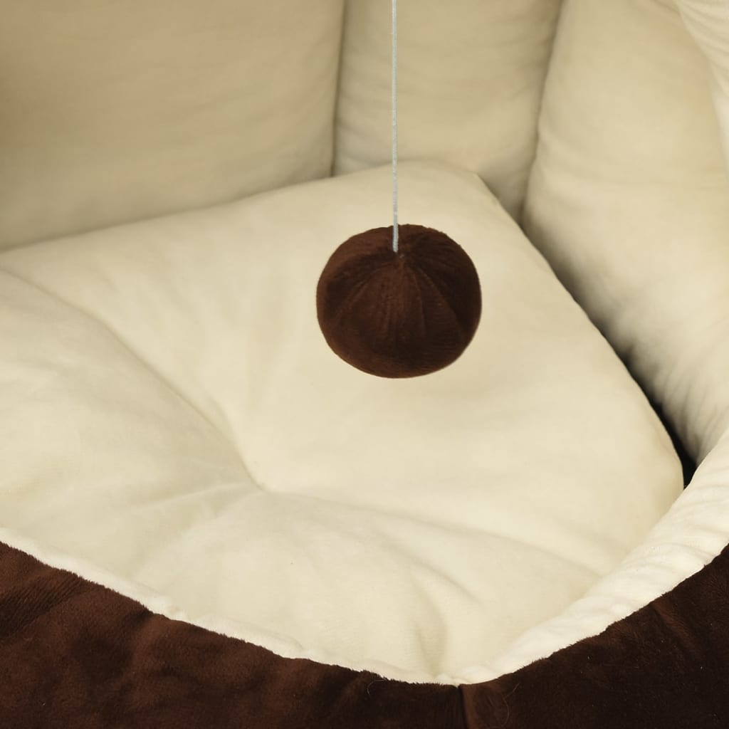 Letto per Gatti 50x50x45 cm Marrone e Crema | homemem39