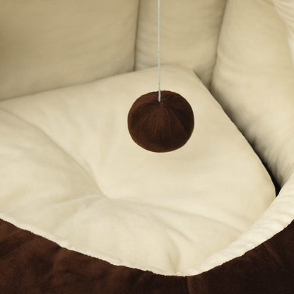 Letto per Gatti 50x50x45 cm Marrone e Crema | homemem39