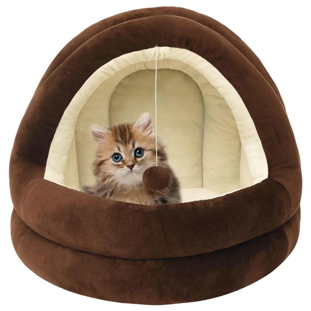 Letto per Gatti 50x50x45 cm Marrone e Crema | homemem39