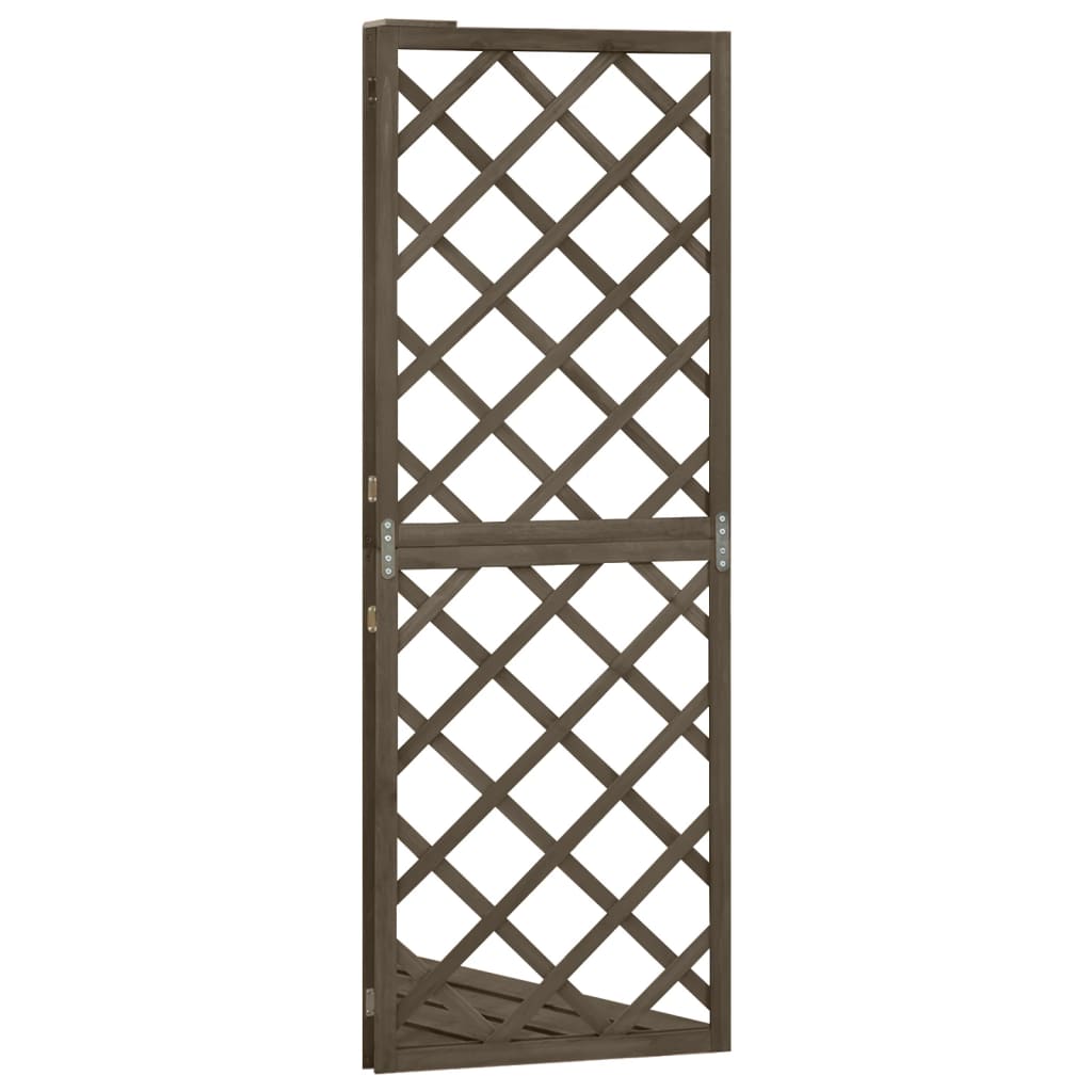 Graticcio Angolare Grigio 50x50x145 cm Legno Massello di Abete | homemem39