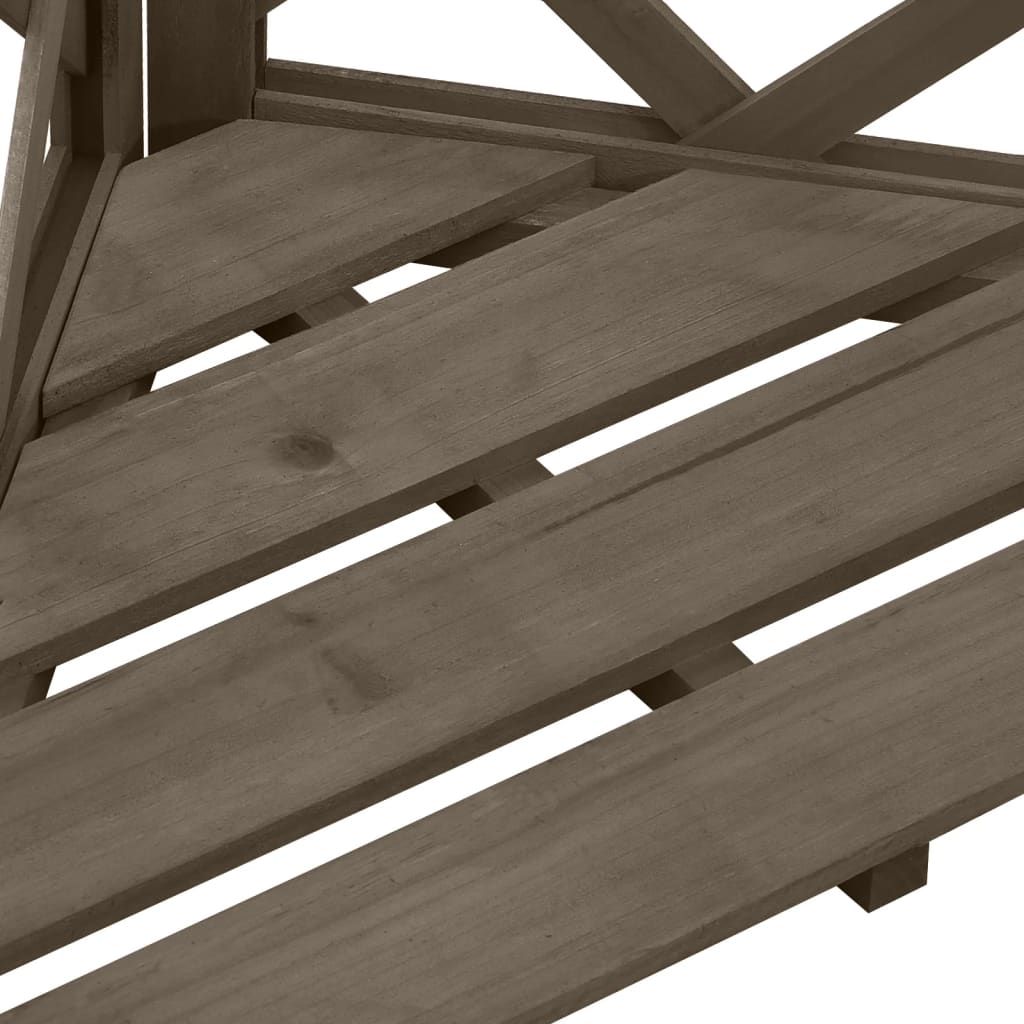 Graticcio Angolare Grigio 50x50x145 cm Legno Massello di Abete | homemem39