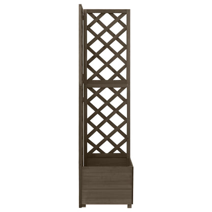 Traliccio ad Angolo Grigio 40x40x150 cm in Massello di Abete - homemem39