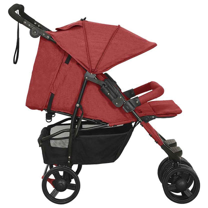 Passeggino Gemellare Rosso in Acciaio - homemem39