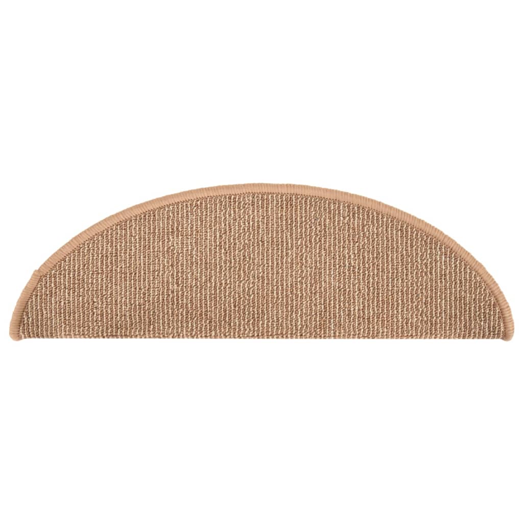 Tappetini per scale 15 pz 56x17x3 cm Marrone chiaro Semicircolari