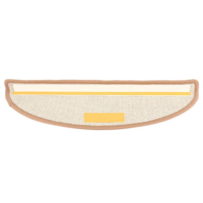 Tappetini per scale 15 pz 56x17x3 cm Marrone chiaro Semicircolari