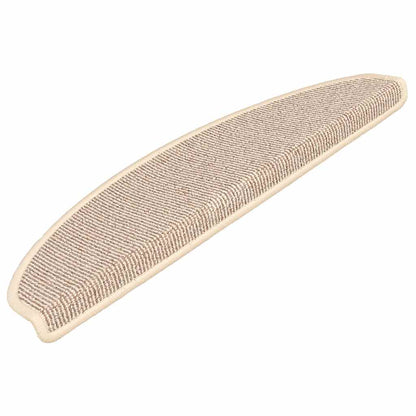 Tappetini per scale 15 pz 65x21x4 cm Bianco e Marrone Semicircolari Grandi | homemem39