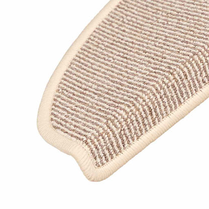 Tappetini per scale 15 pz 65x21x4 cm Bianco e Marrone Semicircolari Grandi | homemem39
