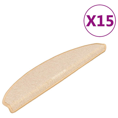 Tappetini per scale 15 pz 65x21x4 cm Crema Semicircolari Grandi | homemem39