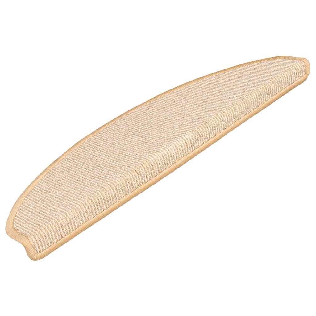 Tappetini per scale 15 pz 65x21x4 cm Crema Semicircolari Grandi | homemem39