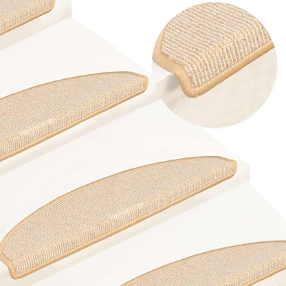 Tappetini per scale 15 pz 65x21x4 cm Crema Semicircolari Grandi | homemem39