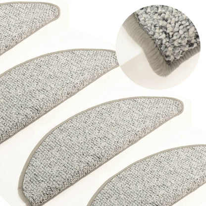 Tappetini per Scale 15 pz Grigio Chiaro 56x17x3 cm