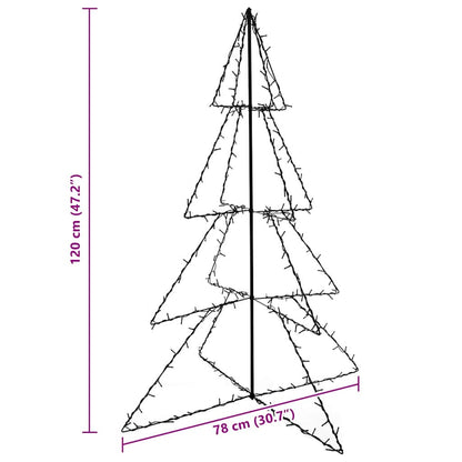Albero di Natale a Cono 160 LED per Interni Esterni 78x120 cm