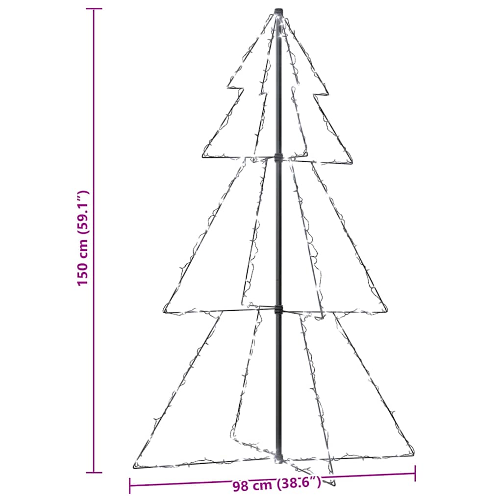 Albero di Natale a Cono 200 LED per Interni Esterni 98x150 cm