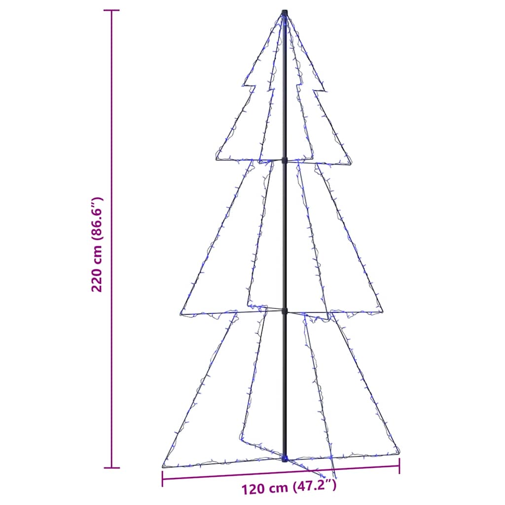 Albero di Natale a Cono 300 LED per Interni Esterni 120x220 cm
