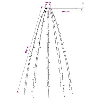 Rete di Luce per Albero di Natale 180 LED Multicolore 180 cm