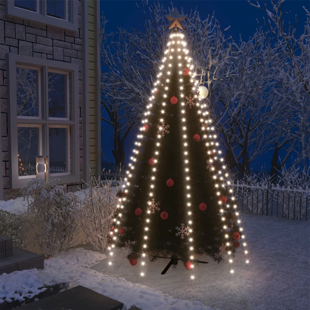 Rete di Luce per Albero di Natale 250 LED Bianco Freddo 250 cm